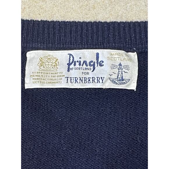 Pringle Of Scotland Men’s Size XL Blue Pullover Lamb’s Wool Sweater -TURNBERRY - Picture 9 of 13